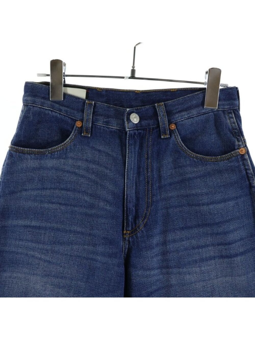 Gucci Wide Leg Denim Pants Indigo Blue - Picture 3 of 9